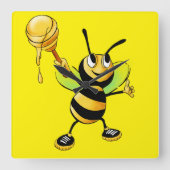 Sweet Time with Our Honey Bee Clock! 🍯🐝 Quadratische Wanduhr (Vorderseite)