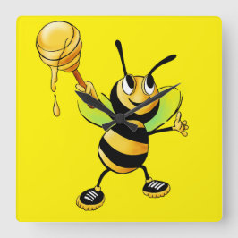 Sweet Time with Our Honey Bee Clock! 🍯🐝 Quadratische Wanduhr