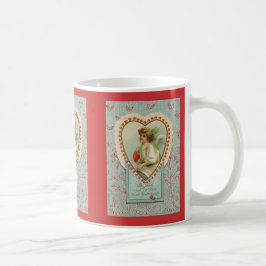 Sweet tiny hearts Valentine on faux lace Kaffeetasse