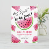 Sweet to be Four Melon Birthday Party Einladung (Stehend Vorderseite)