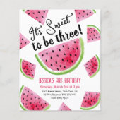 Sweet to be Three Melon Birthday Party Einladung (Vorderseite)
