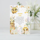 Sweet to Bee' Birthday Dankeskarte (Stehend Vorderseite)