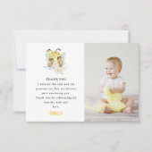 Sweet to Bee' Birthday Foto Dankeskarte (Vorderseite)