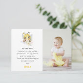 Sweet to Bee' Birthday Foto Dankeskarte (Stehend Vorderseite)