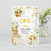 Sweet to Bee ONE' 1. Geburtstag Einladung (Stehend Vorderseite)