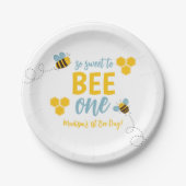 Sweet to Bee One 1st Bee Day Birthday Party Pappteller (Vorderseite)