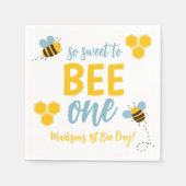 Sweet to Bee One 1st Bee Day Birthday Party Serviette (Vorderseite)
