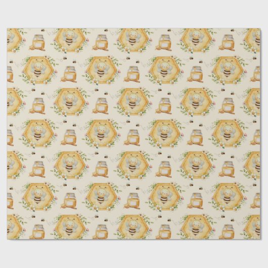 Sweet to Bee One Birthday Gift Wrap Geschenkpapier (Flach)