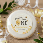 Sweet To Bee One First Birthday Bees Honeycomb Runder Aufkleber