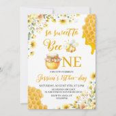 Sweet to Bee One First Birthday Invite Einladung (Vorderseite)