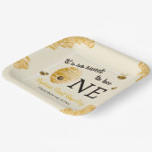 Sweet To Bee One First Birthday Watercolor Bees Pappteller (Gewinkelt)