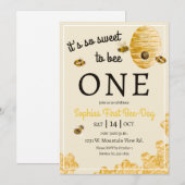 Sweet to Bee One Honeycomb Bees 1st Birthday Party Einladung (Vorne/Hinten)