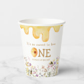 Sweet to Bee One Niedlich Honey Girl Erster Geburt Pappbecher (Vorderseite)