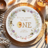 Sweet to Bee One Niedlich Honey Girl Erster Geburt Pappteller