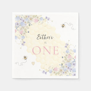Sweet to bee one Pastel erste Geburtstag Serviette