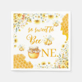Sweet to Bee One Yellow Floral Napkins Serviette (Vorderseite)