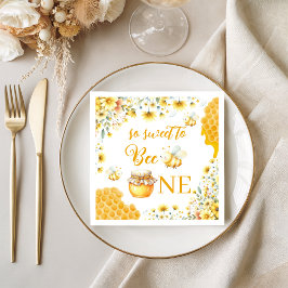 Sweet to Bee One Yellow Floral Napkins Serviette