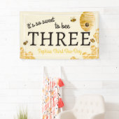 Sweet To Bee Three Third Birthday Bees Honeycomb Banner (Insitu)