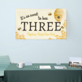 Sweet To Bee Three Third Birthday Bees Honeycomb Banner (Messeveranstaltung)