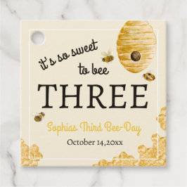 Sweet To Bee Three Third Birthday Bees Honeycomb Geschenkanhänger