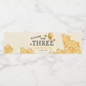 Sweet To Bee Three Third Birthday Bees Honeycomb Wasserflaschenetikett (Einzelnes Label)