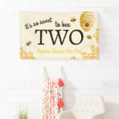Sweet To Bee Two Second Birthday Bees Honeycomb Banner (Insitu)