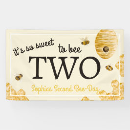 Sweet To Bee Two Second Birthday Bees Honeycomb Banner