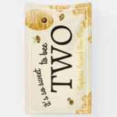 Sweet To Bee Two Second Birthday Bees Honeycomb Banner (Vertikal)