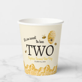 Sweet To Bee Two Second Birthday Bees Honeycomb Pappbecher