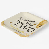 Sweet To Bee Two Second Birthday Bees Honeycomb Pappteller (Gewinkelt)