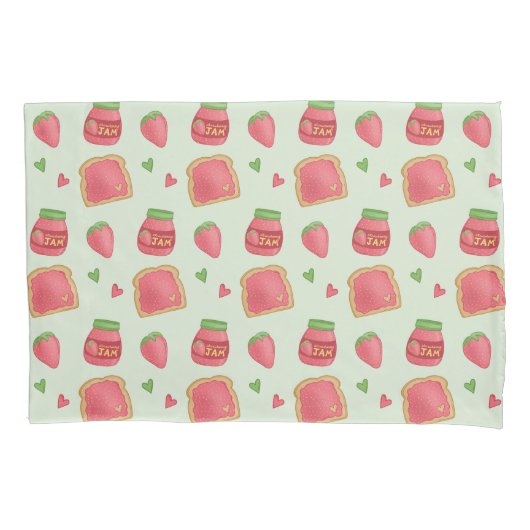 Sweet Toast and Strawberry Jam Pattern Kissenbezug (Vorderseite)