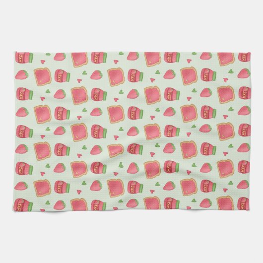Sweet Toast und Strawberry Jam Geschirrtuch (Horizontal)