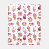 Sweet Tooth Dessert Muster Fleecedecke (Vorderseite)