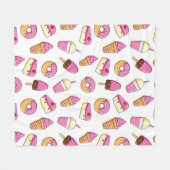 Sweet Tooth Dessert Muster Fleecedecke (Vorderseite (Horizontal))