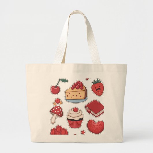 Sweet Tooth Dessert Pattern Tote Bag  Jumbo Stoffbeutel (Vorne)