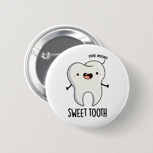 Sweet Tooth Funny Dental Puff Button (Vorne & Hinten)