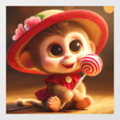 Sweet Tooth Monkey Fensteraufkleber (Blatt)