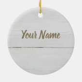 Sweet Tooth Reis Pudding mit Himbeeren Nachtisch Keramik Ornament (Hinten)