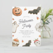 Sweet Treats Kids Halloween Party Einladung (Stehend Vorderseite)