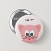 Sweet Trendy Pink Cat Button (Vorne & Hinten)