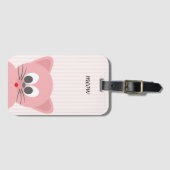 Sweet Trendy Pink Cat Gepäckanhänger (Vorderseite (Horizontal))