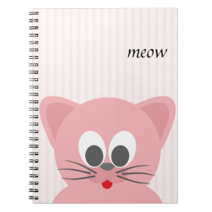 Sweet Trendy Pink Cat Notizblock