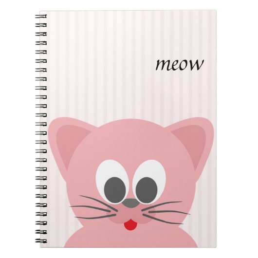Sweet Trendy Pink Cat Notizblock (Vorderseite)