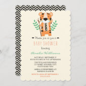Sweet Tribal Tiger Baby Shower Einladung (Vorne/Hinten)