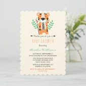 Sweet Tribal Tiger Baby Shower Einladung (Stehend Vorderseite)