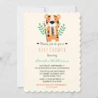 Sweet Tribal Tiger Baby Shower Einladung
