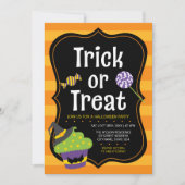 Sweet Trick oder Treat Halloween-Party Einladung (Vorderseite)