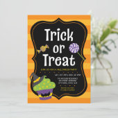 Sweet Trick oder Treat Halloween-Party Einladung (Stehend Vorderseite)