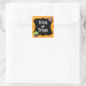Sweet Trick oder Treat Halloween-Party Quadratischer Aufkleber (Tasche)