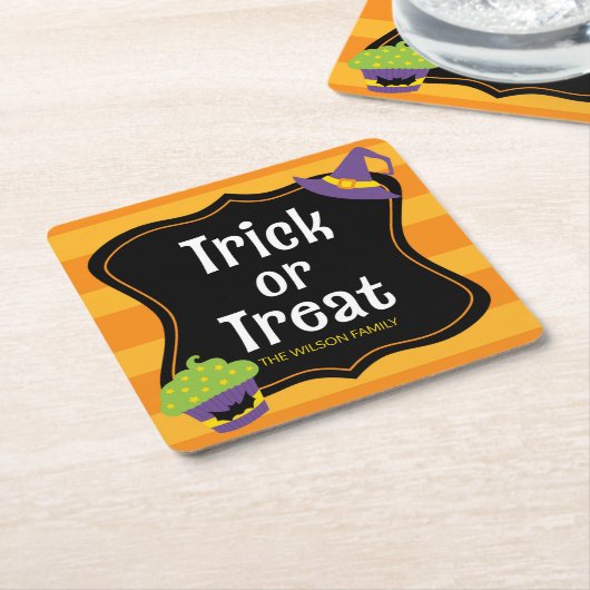 Sweet Trick oder Treat Halloween-Party Rechteckiger Pappuntersetzer (angewinkelt)